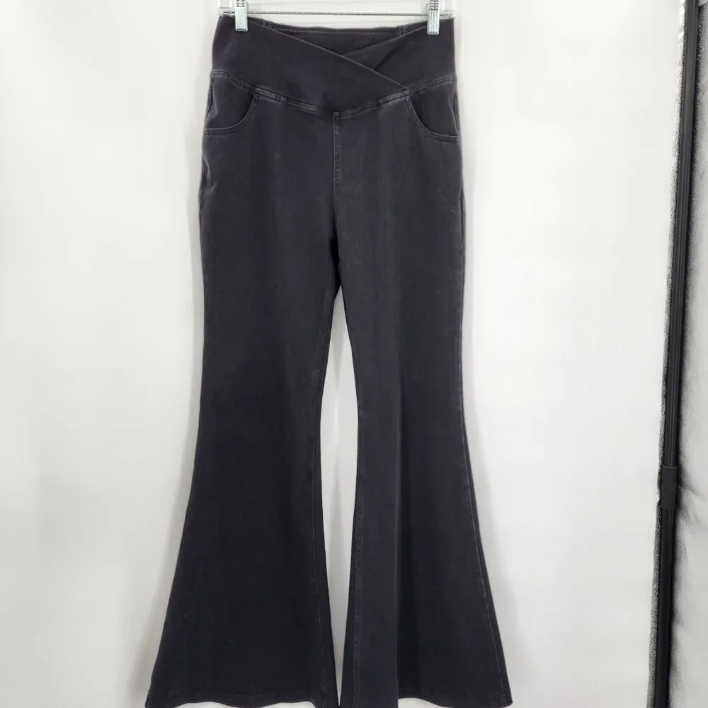 HALARA Magic Denim High Waist Crossover Flare Jeans Black Wash Various NWOT - Picture 4 of 9